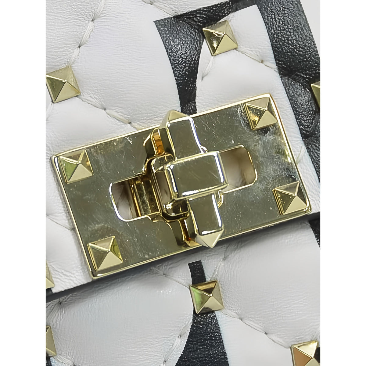 Valentino Medium Lambskin VLTN Rockstud Spike Satchel — White