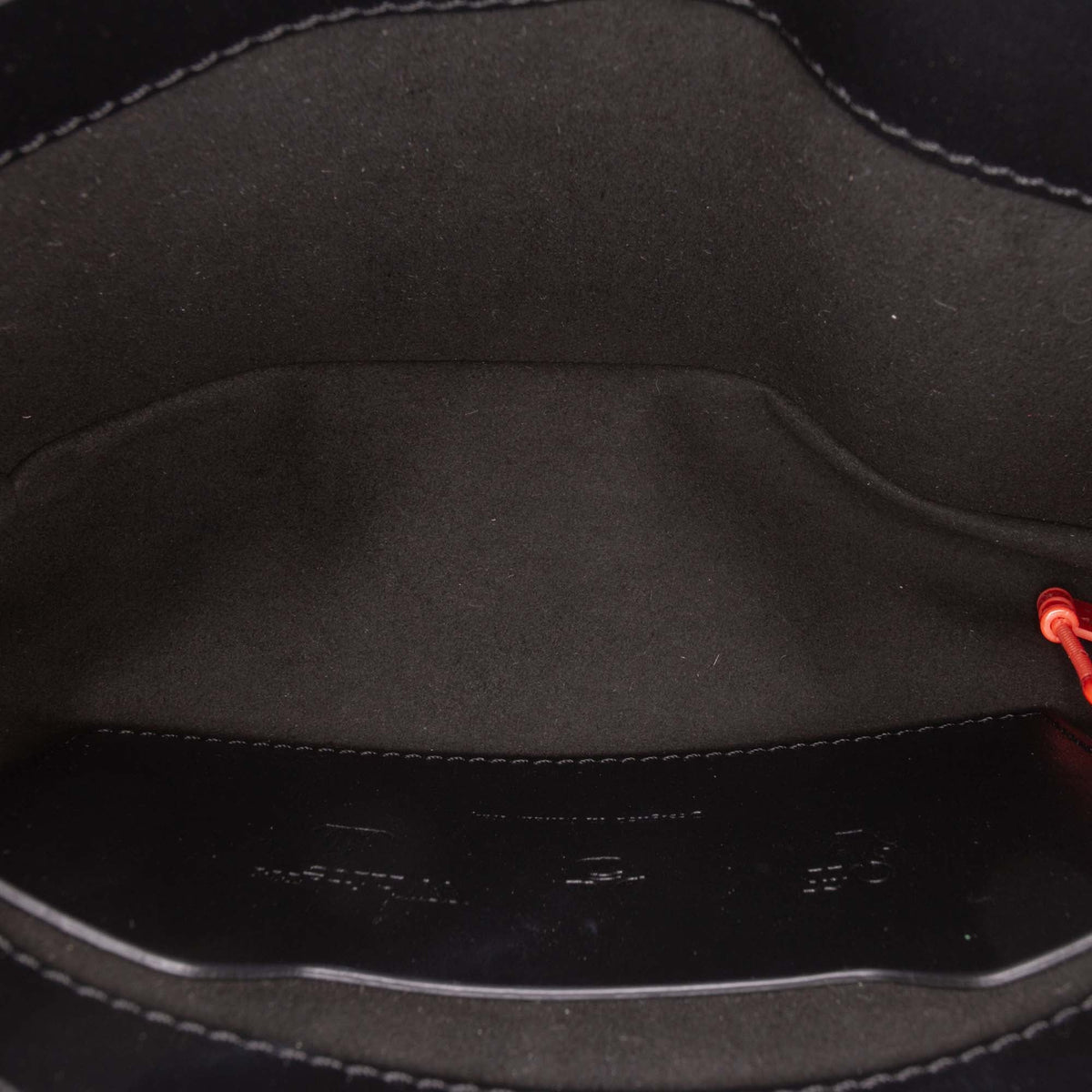 Off-White Embossed Leather Diag Binder Clip Flap — Black