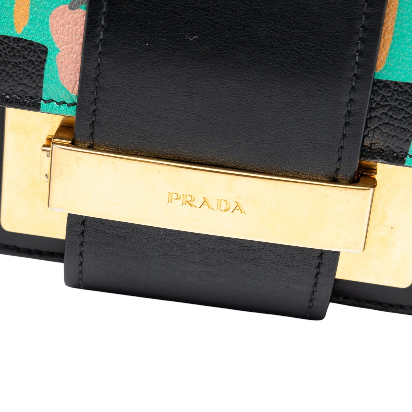 Prada Floral Printed Leather Plex Ribbon Crossbody