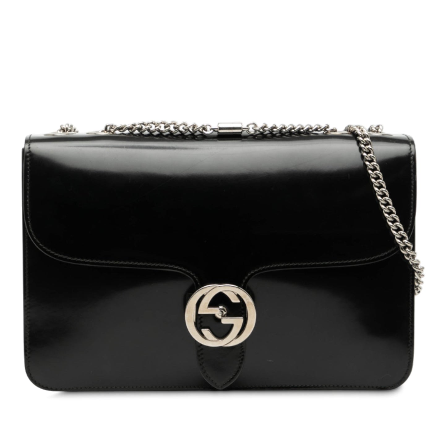 Gucci Medium Patent Dollar Interlocking G Crossbody