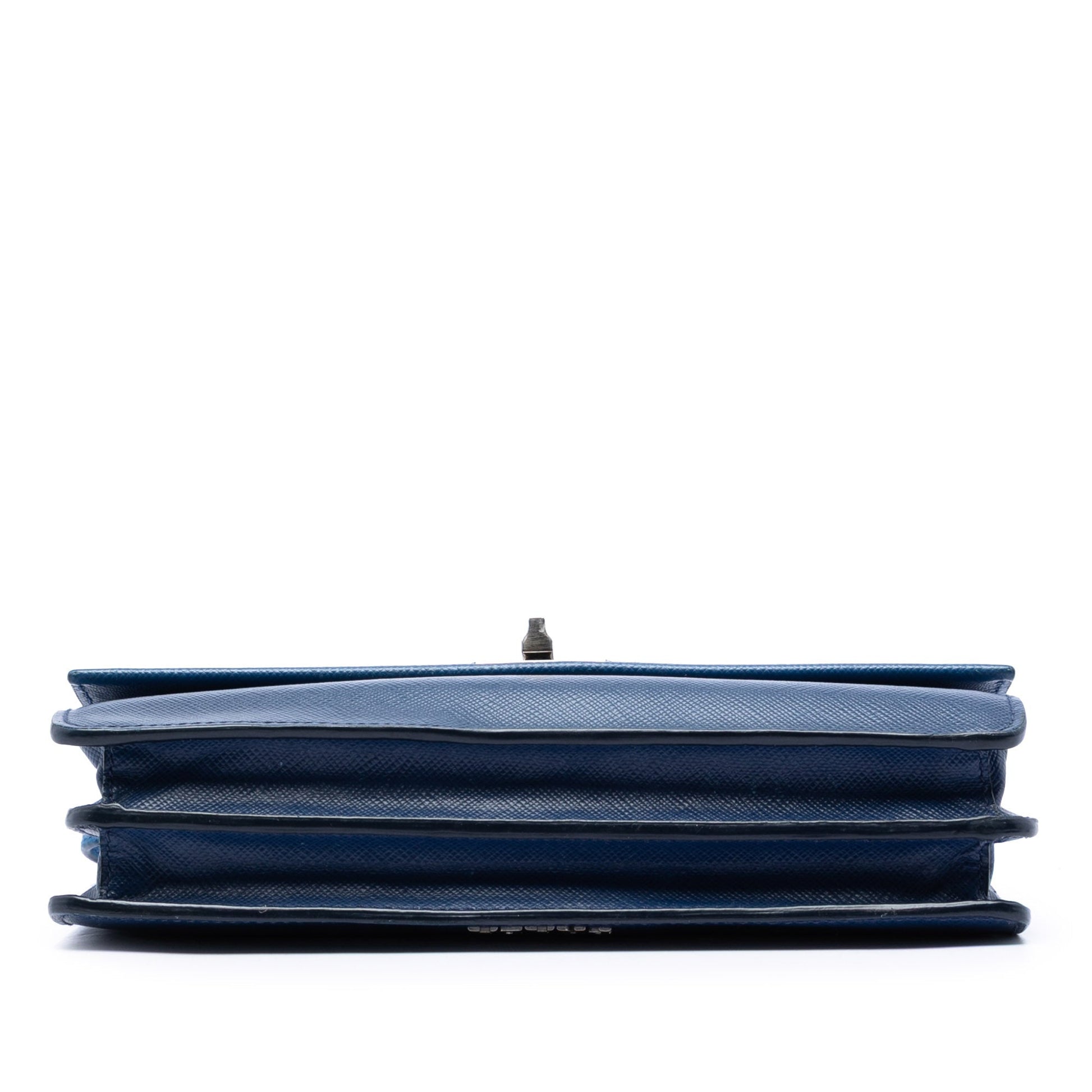 Saffiano Turn Lock Wallet on Strap