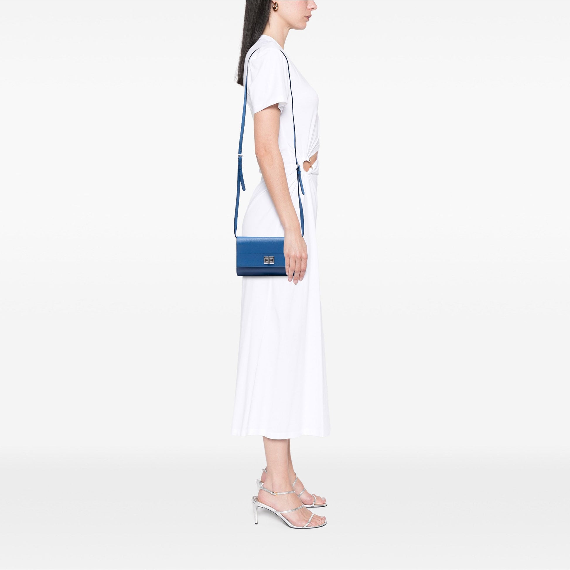 Saffiano Turn Lock Wallet on Strap