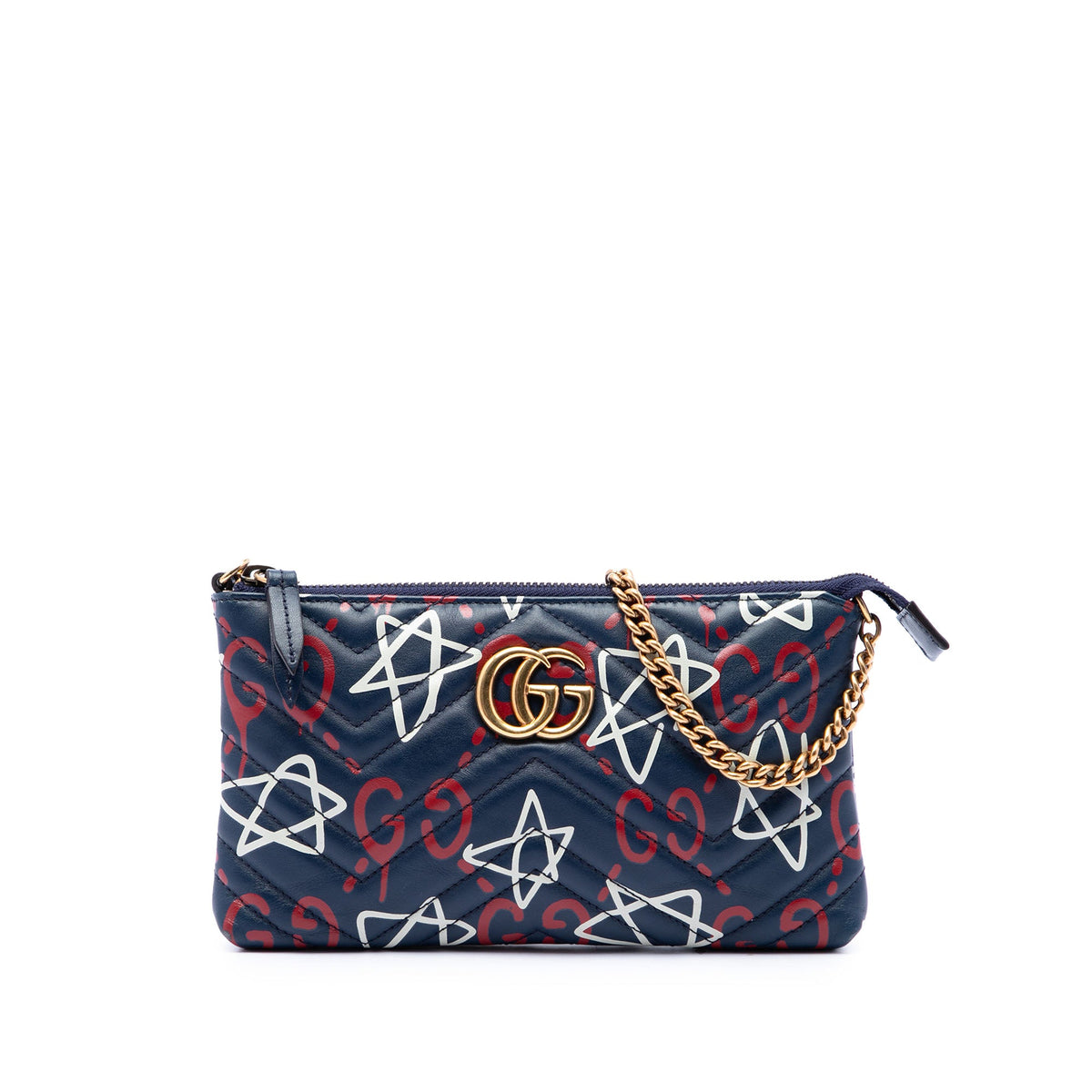 Gucci Mini GG Marmont Matelasse Calfskin Gucci Ghost Wallet On Chain