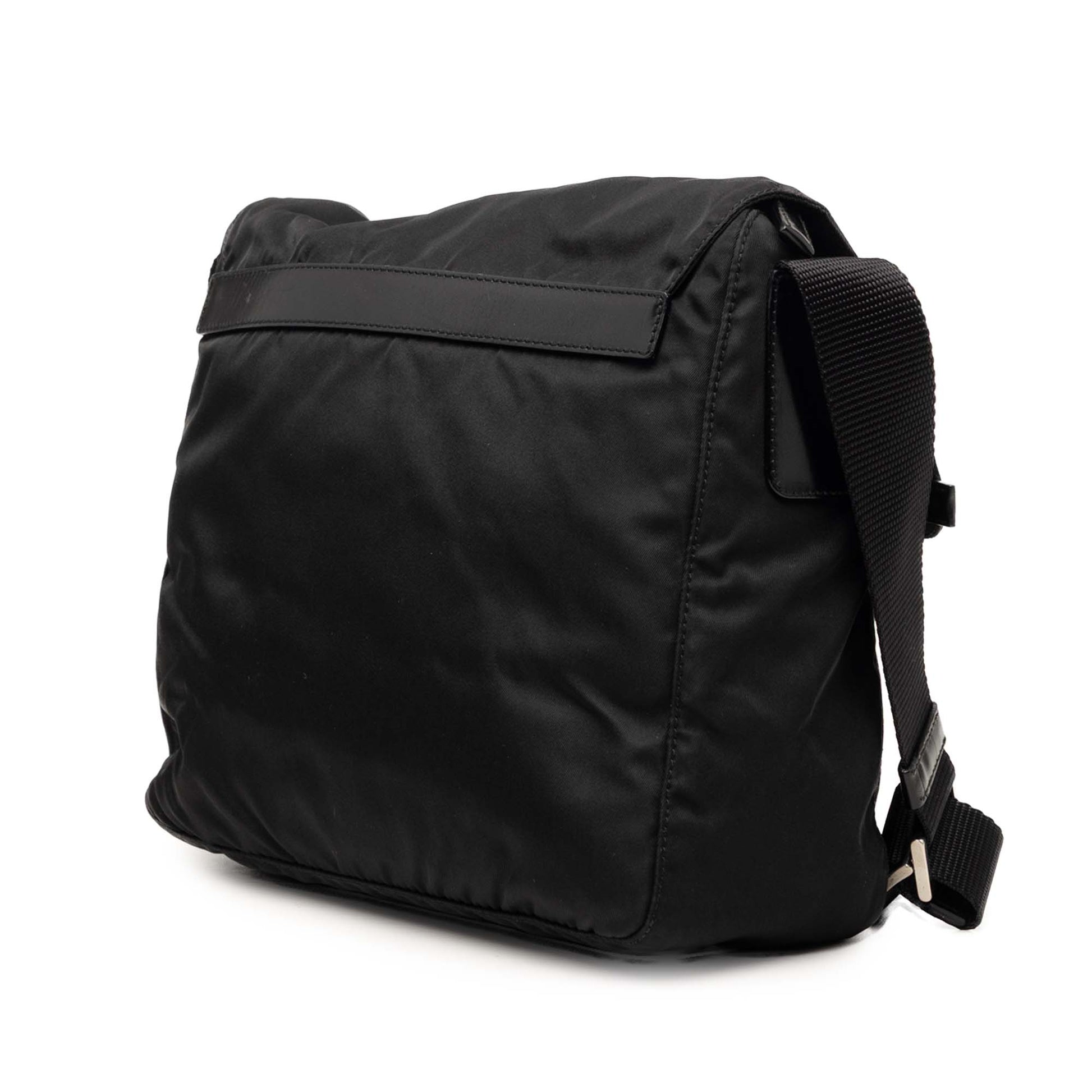 Prada Tessuto Zip Buckle Messenger Bag