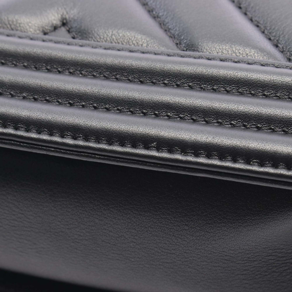 Chanel Small Chevron Lambskin Boy Flap — Black
