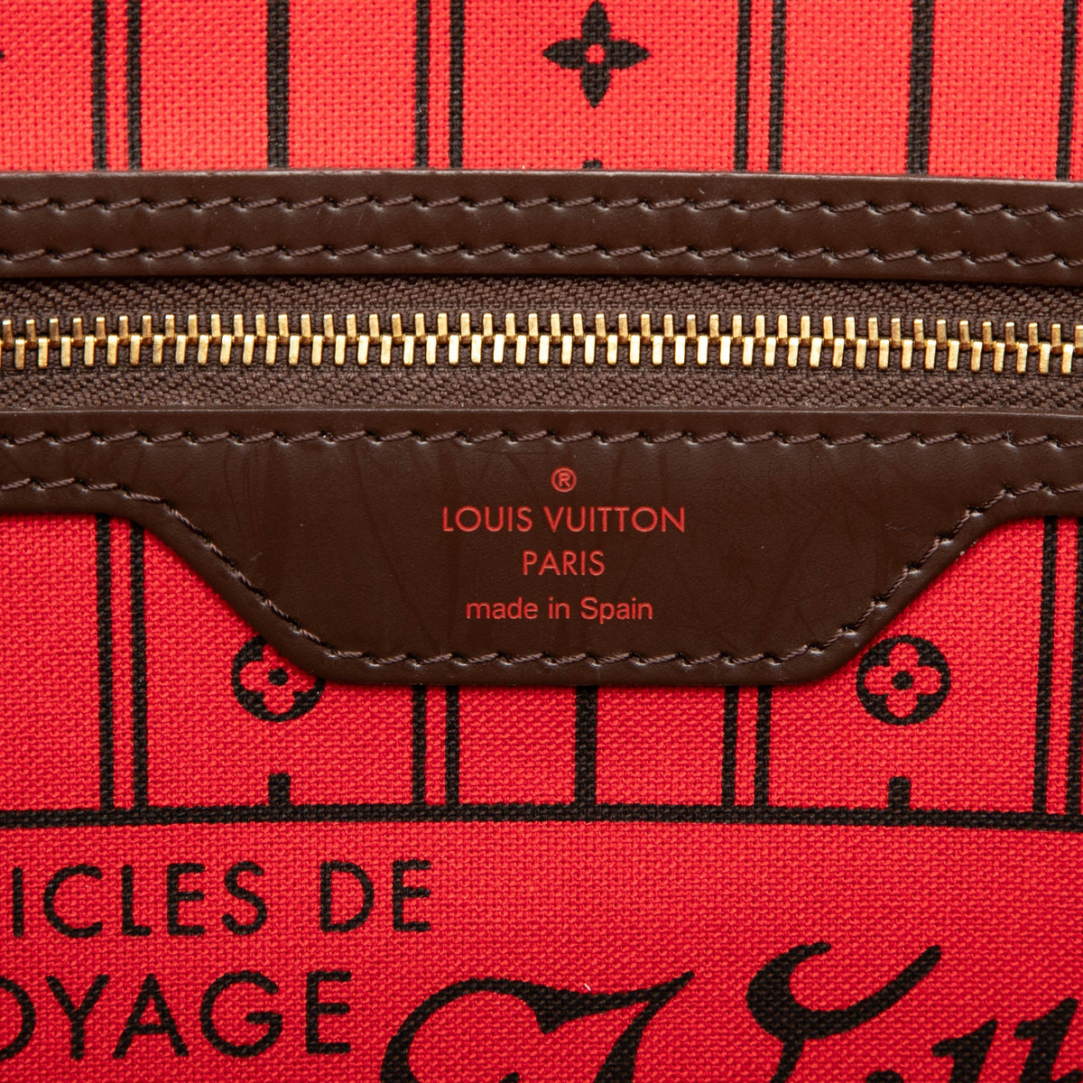 Louis Vuitton Damier Ebene Neverfull MM — Brown