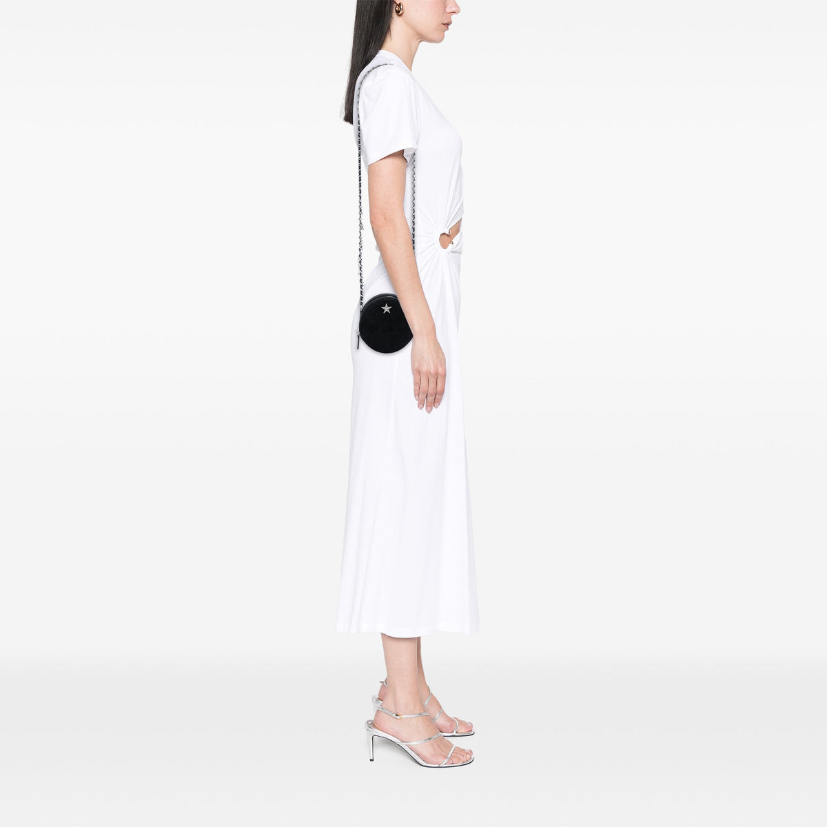 Chanel Quilted Suede Cocostellar Round Clutch with Chain