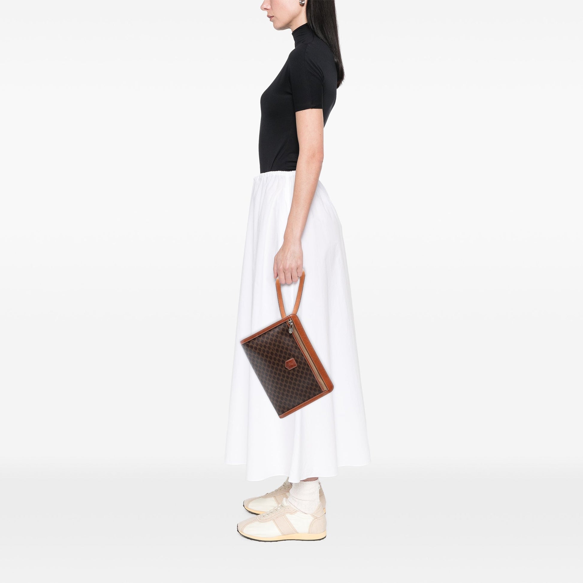 Celine Macadam Coated Canvas Clutch