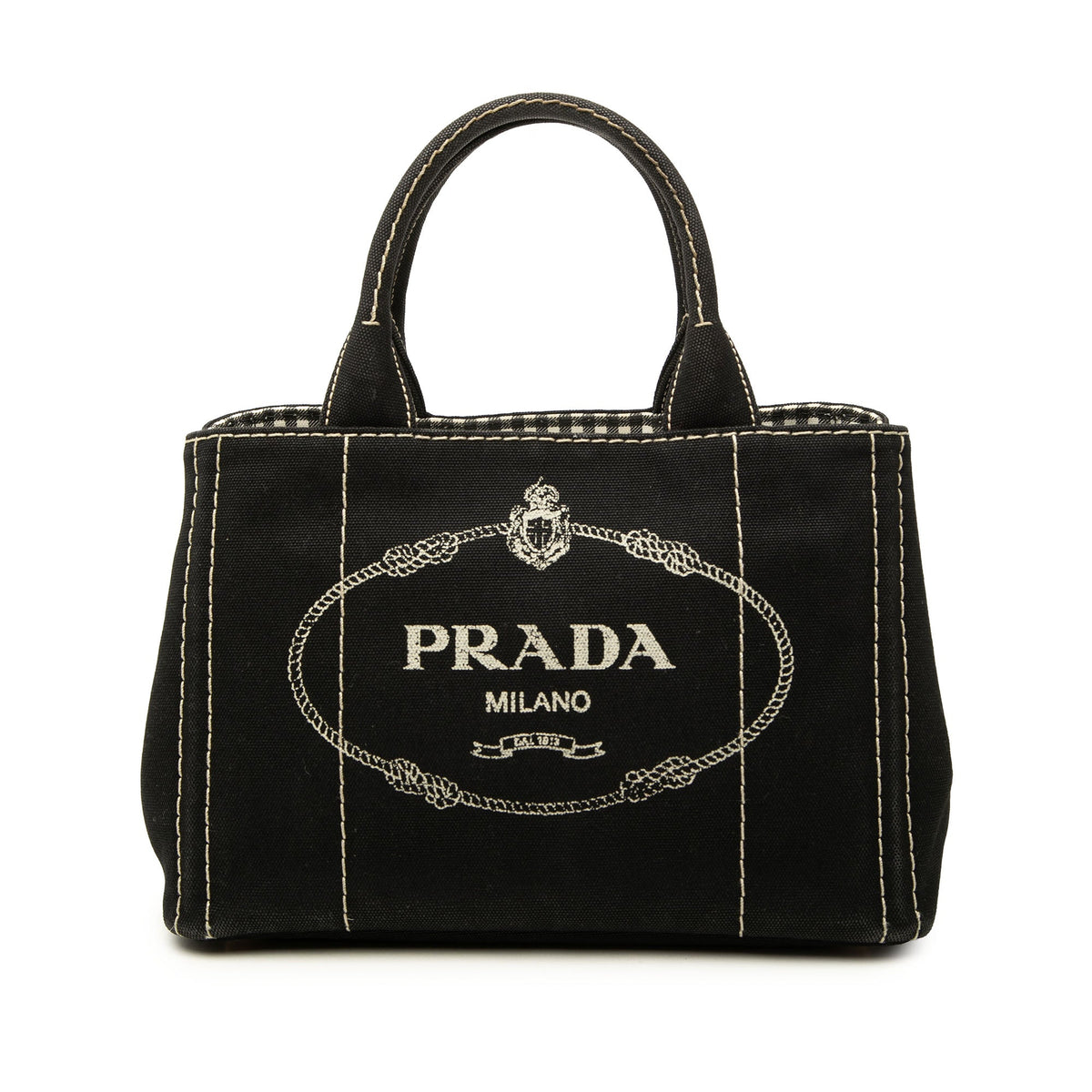 Prada Small Canvas Canapa Logo Tote