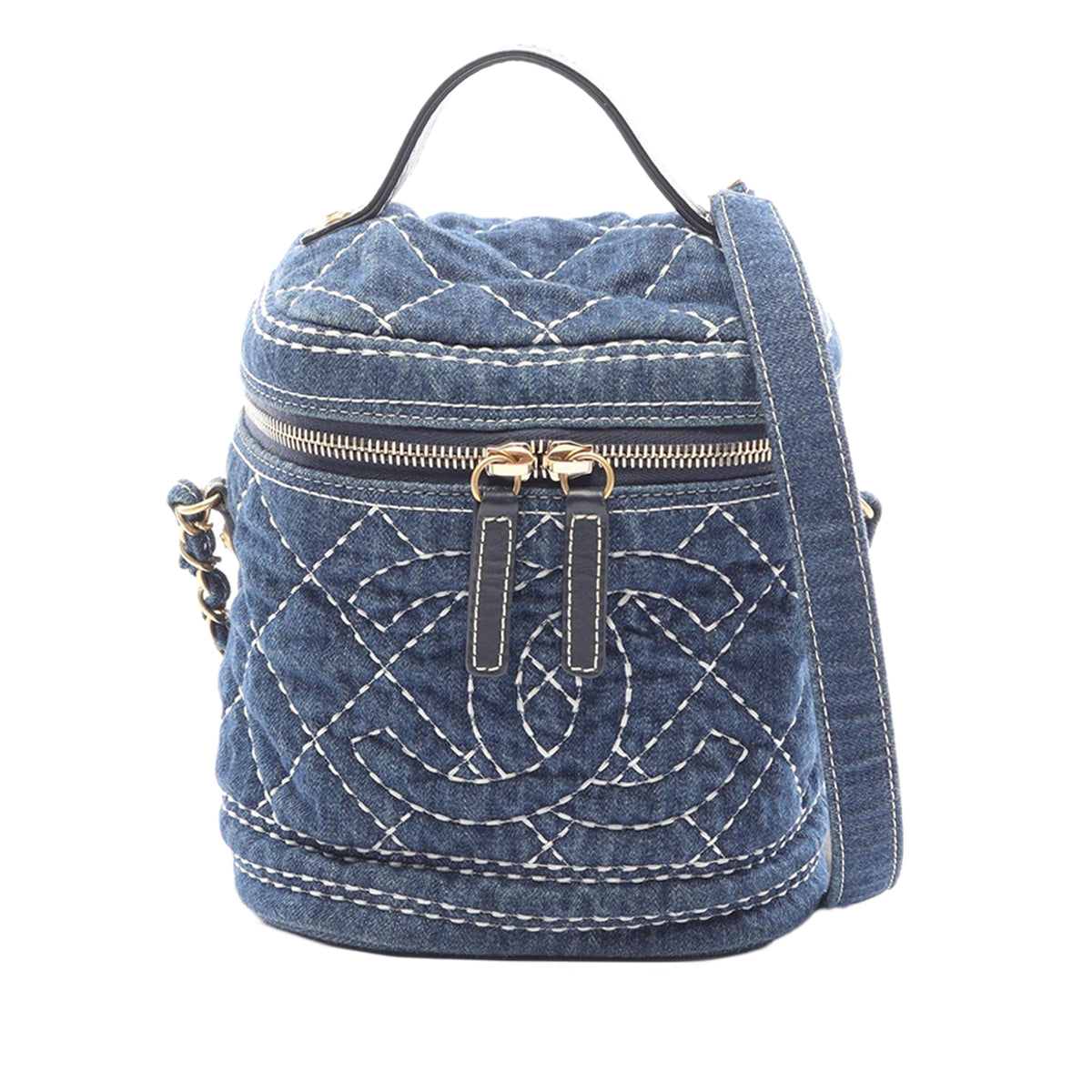 Chanel CC Denim Vanity Bag — Blue