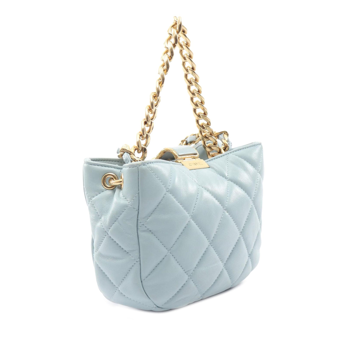 Chanel Quilted Lambskin Chain Satchel — Blue