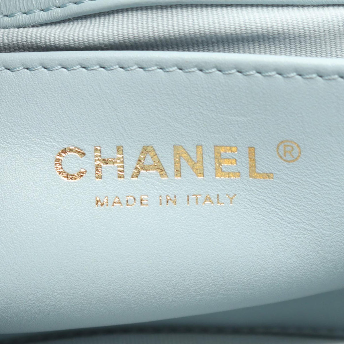 Chanel Quilted Lambskin Chain Satchel — Blue