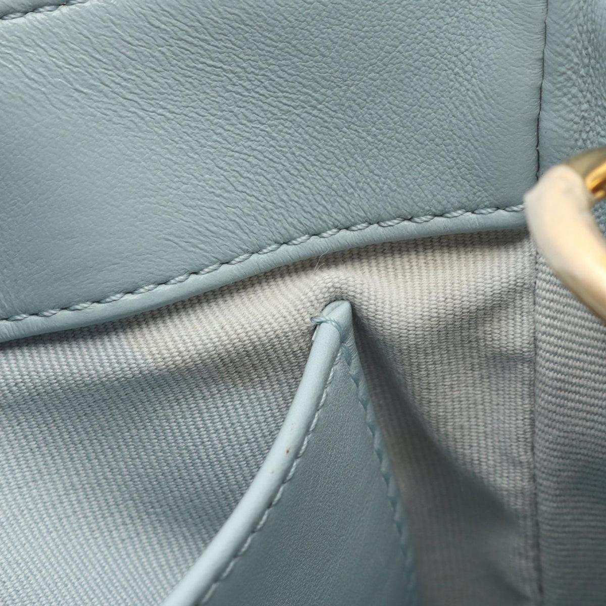 Chanel Quilted Lambskin Chain Satchel — Blue