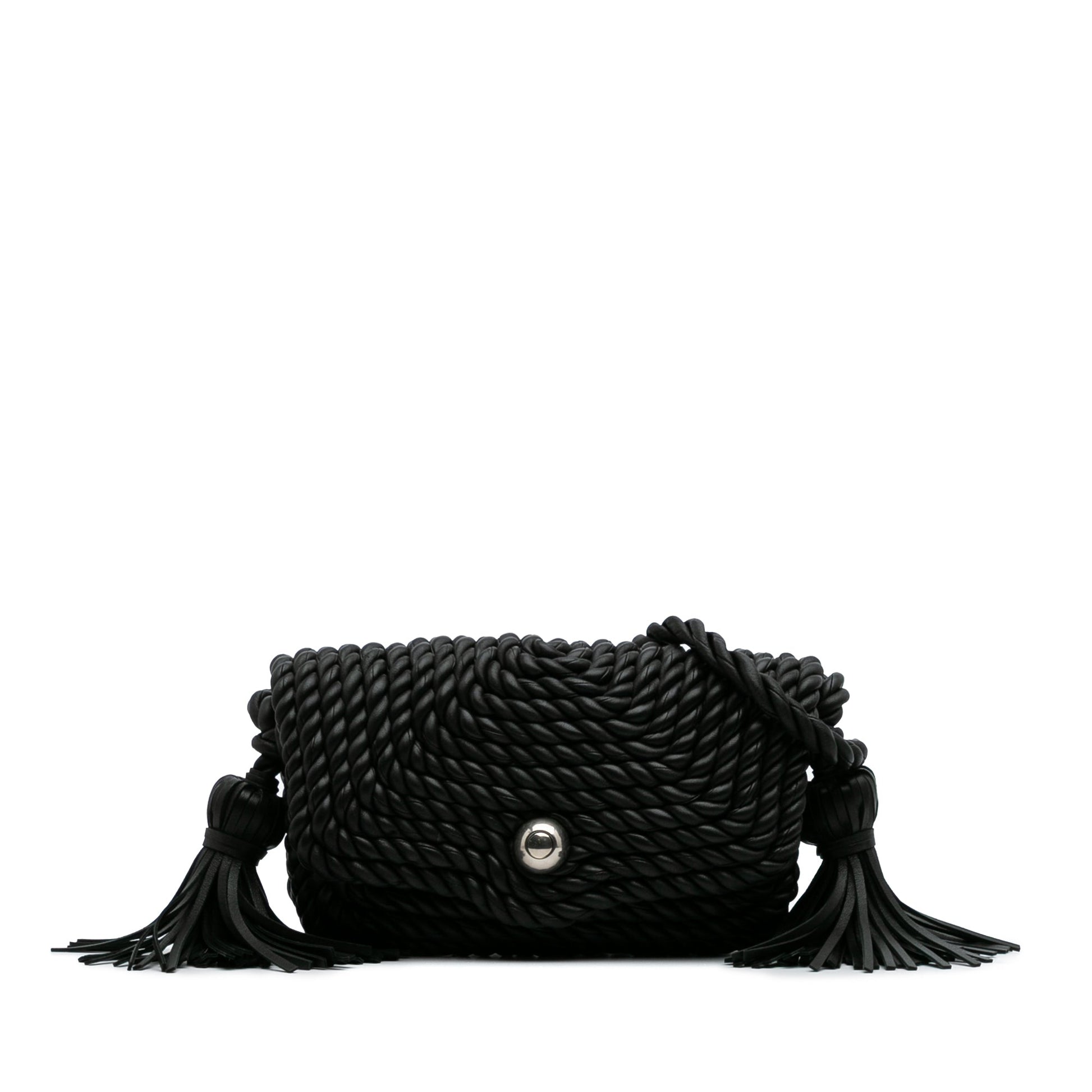 Bottega Veneta Lambskin Torchon Classic Tasseled Twisted Crossbody