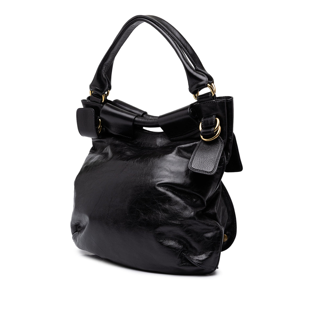 Chloé Large Leather Bay  Shoulder Bag — Black