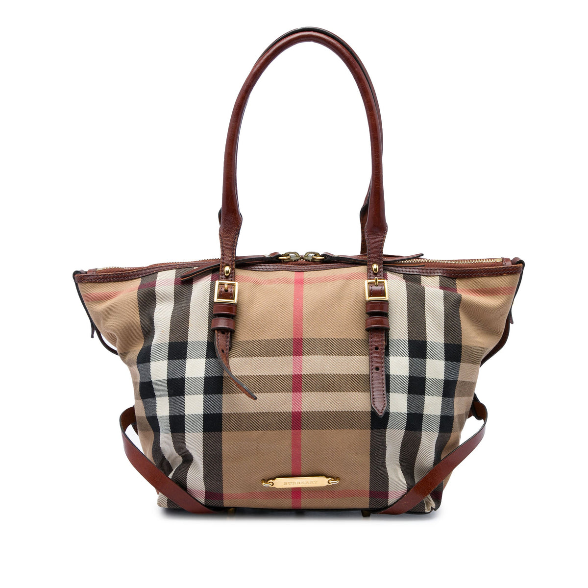 Burberry Small House Check Canvas Bridle Salisbury Tote