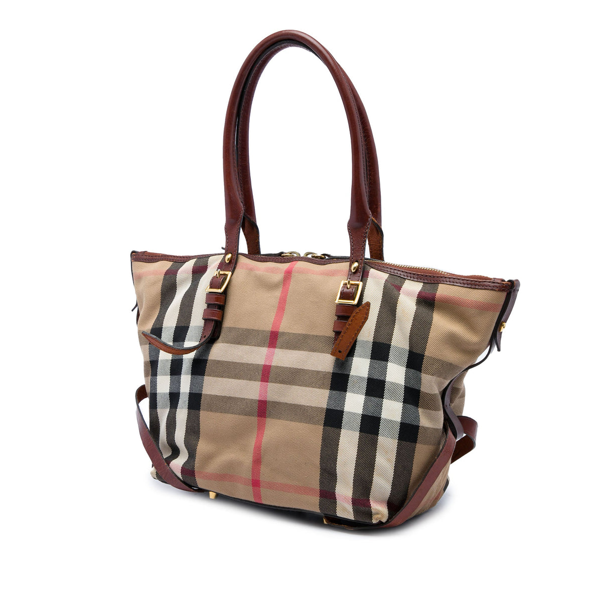 Burberry Small House Check Canvas Bridle Salisbury Tote