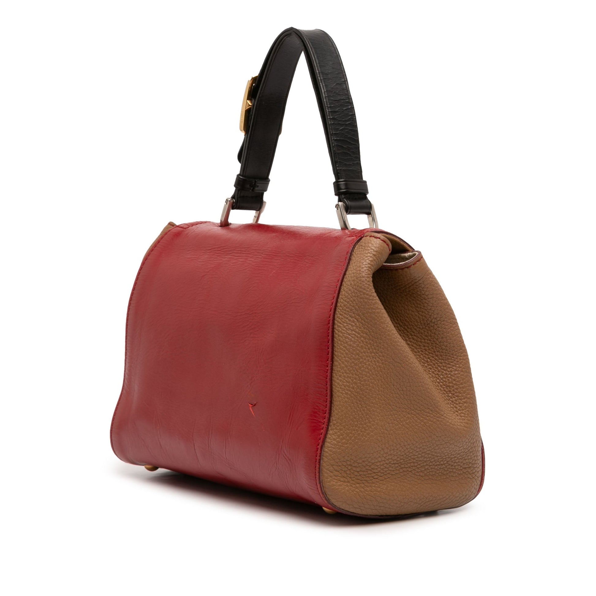 Fendi Tricolor Calfskin Silvana Top Handle Bag
