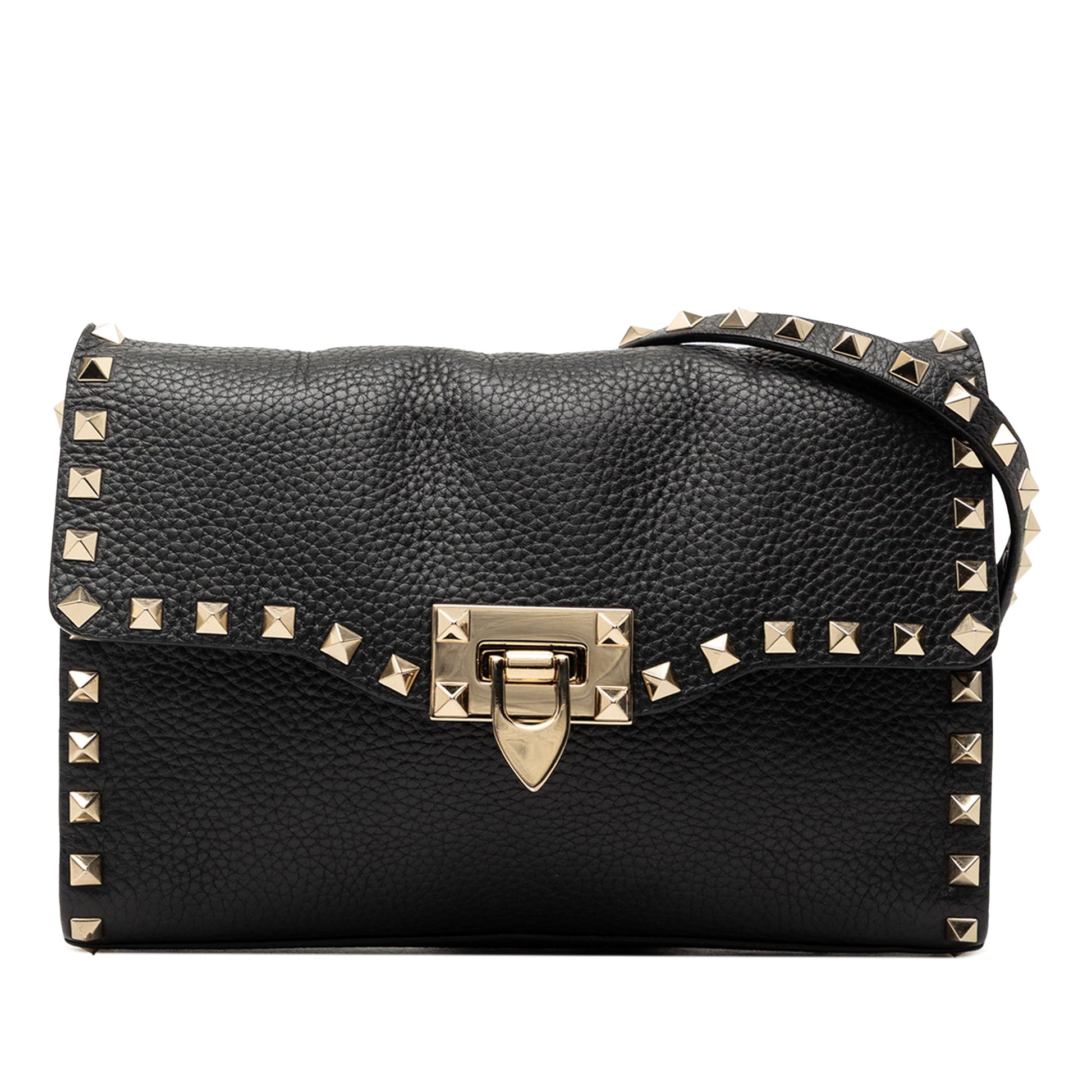 Valentino Small Grainy Calfskin Rockstud Flap Crossbody