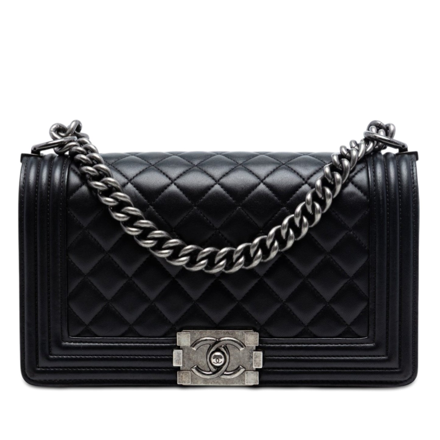Chanel Old Medium Quilted Lambskin Boy Flap
