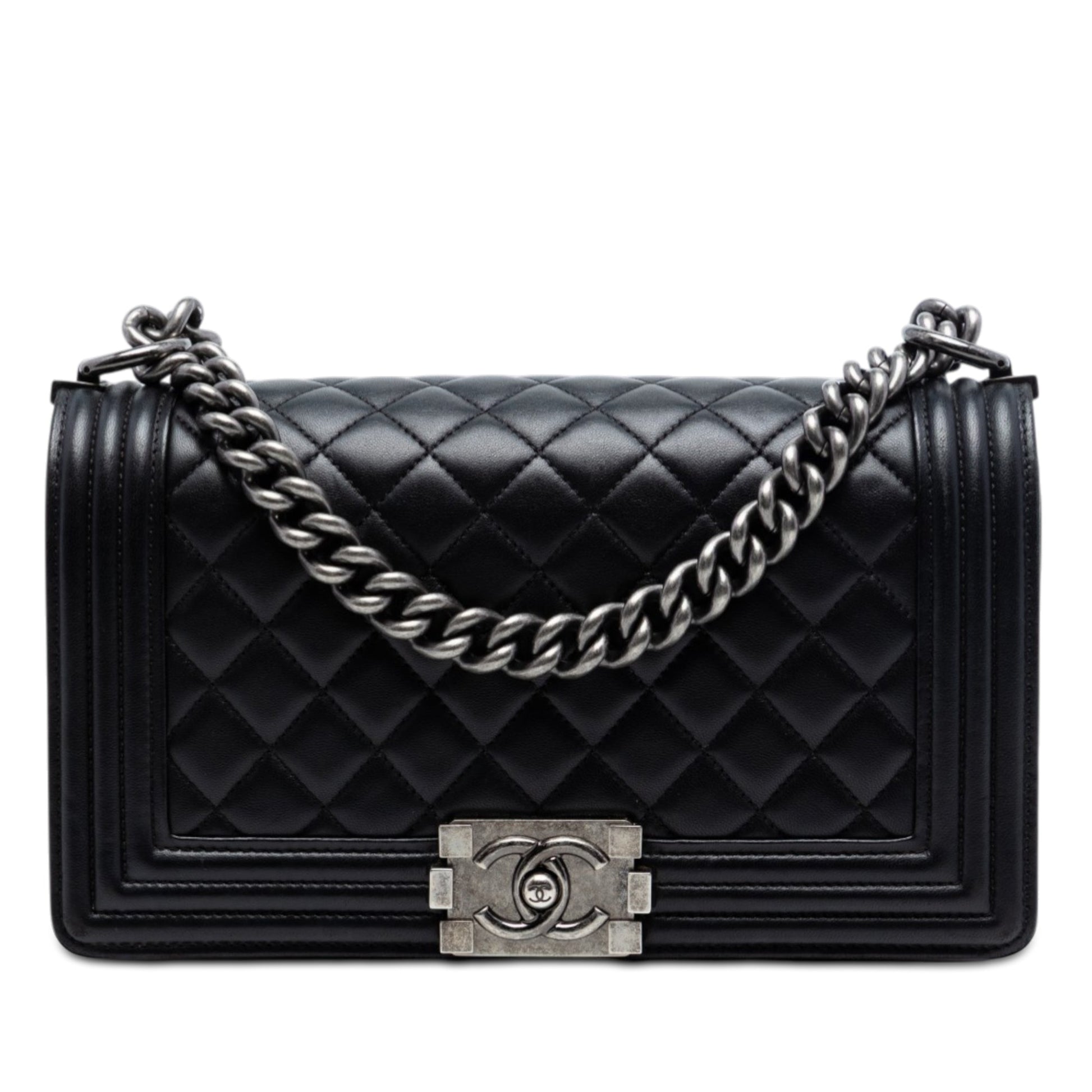 Chanel Old Medium Quilted Lambskin Boy Flap