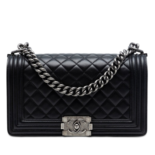 Chanel Old Medium Quilted Lambskin Boy Flap
