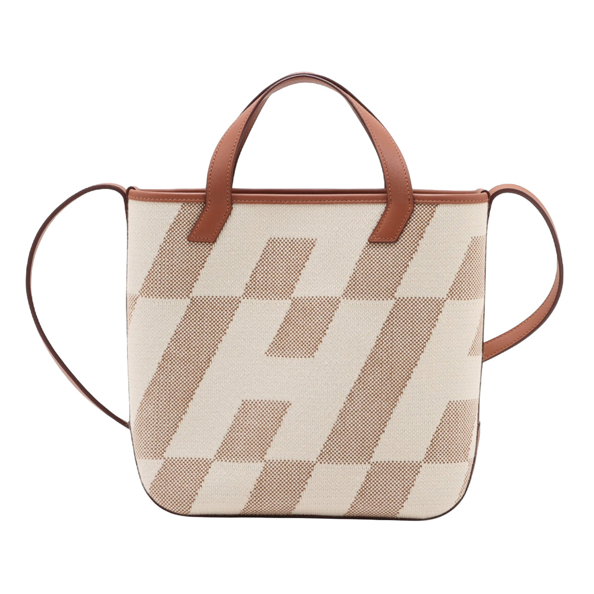 Hermès Toile and Swift Cabas H en Biais 27 — Beige