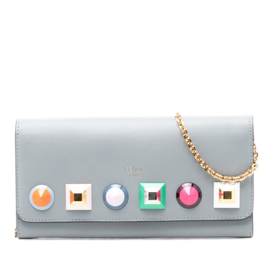 Fendi Studded Leather Wallet on Chain