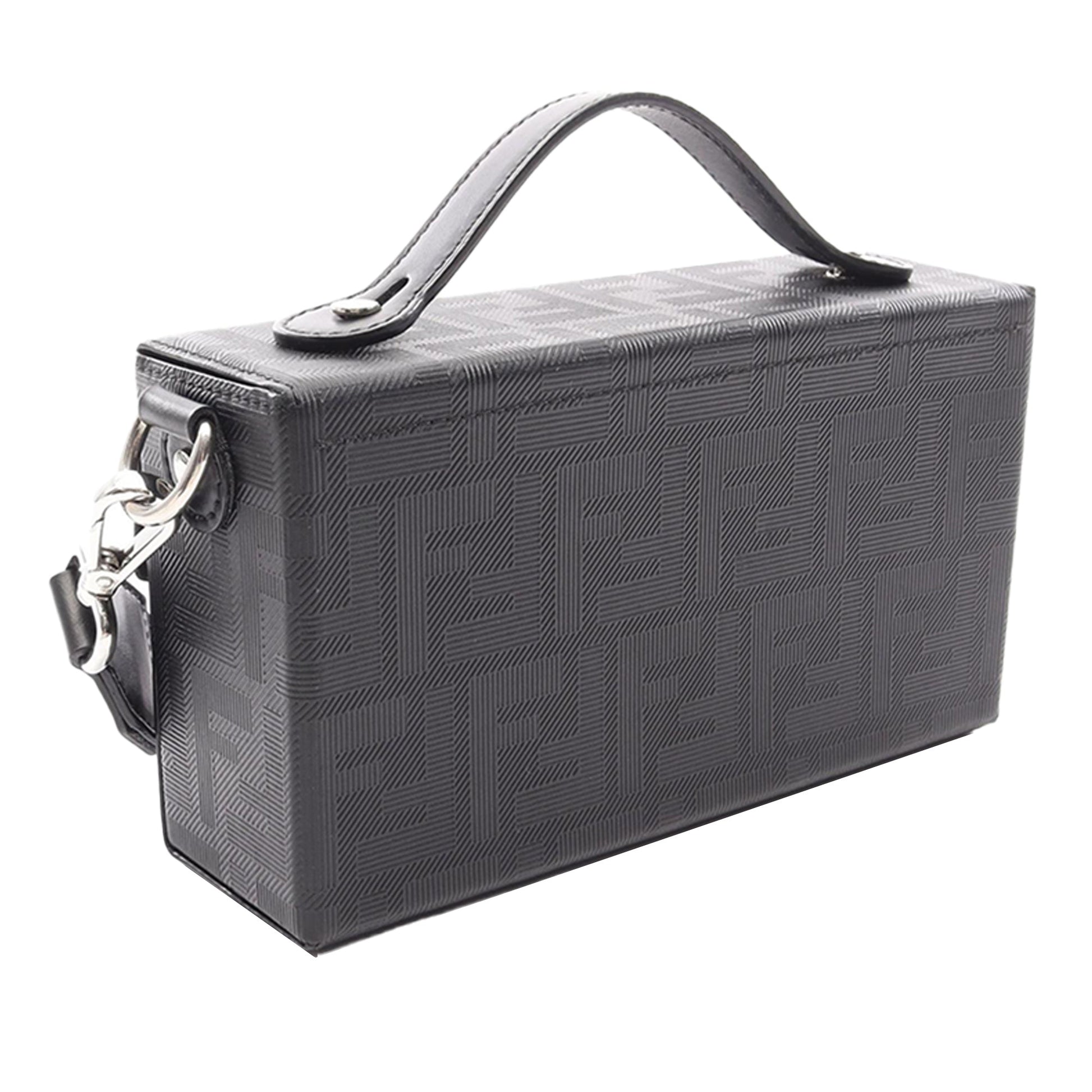 Fendi Zucca Leather Soft Trunk Baguette Satchel