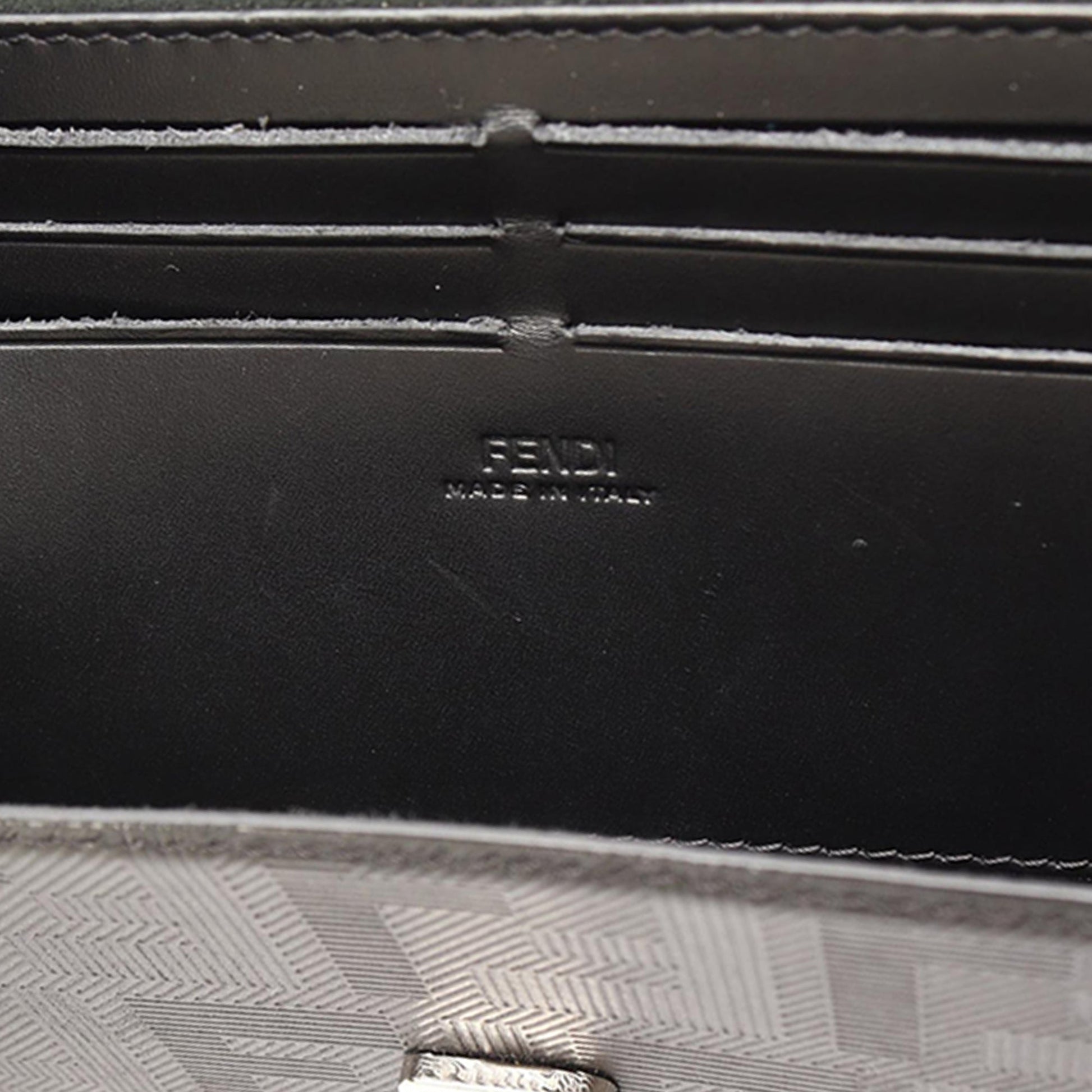 Fendi Zucca Leather Soft Trunk Baguette Satchel