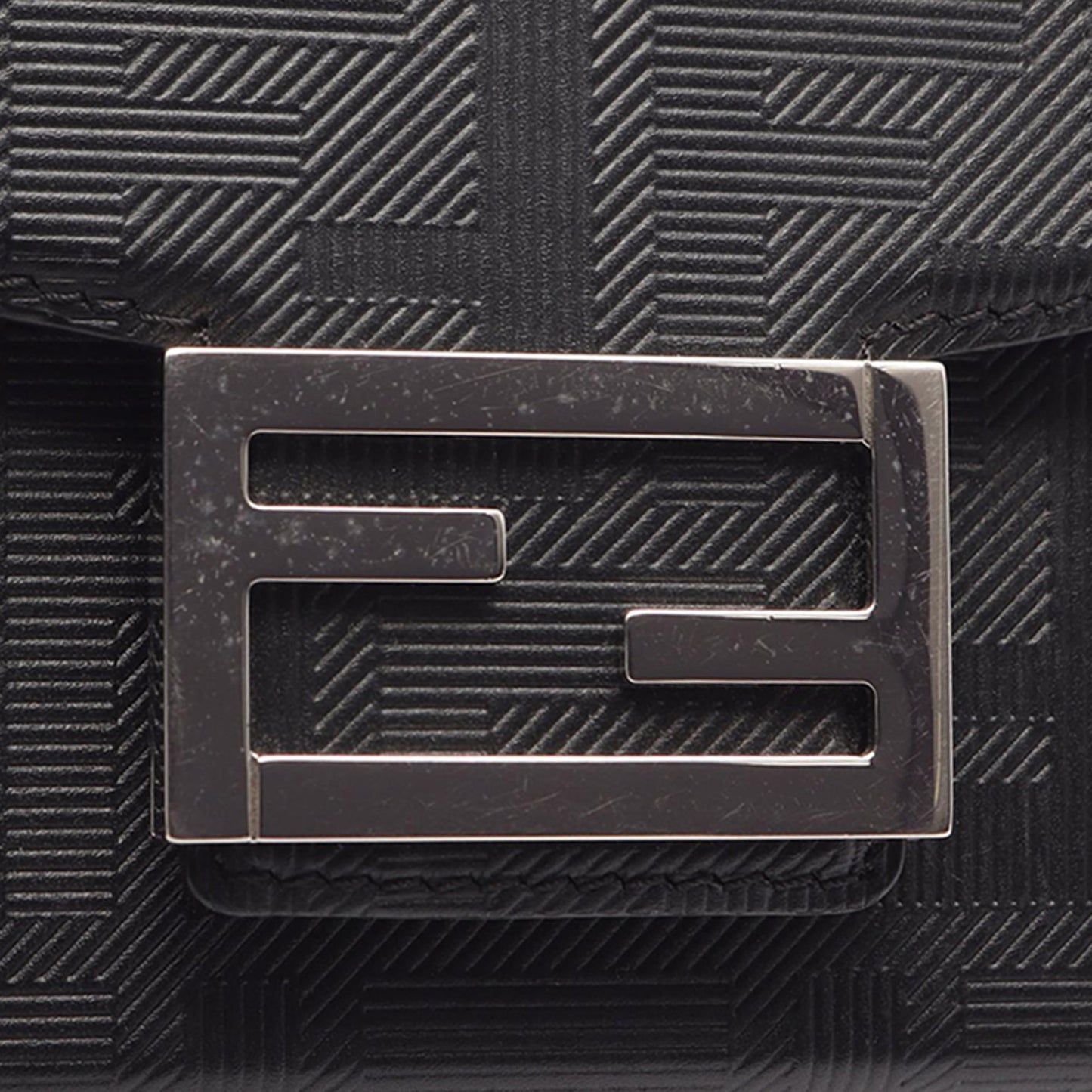 Fendi Zucca Leather Soft Trunk Baguette Satchel