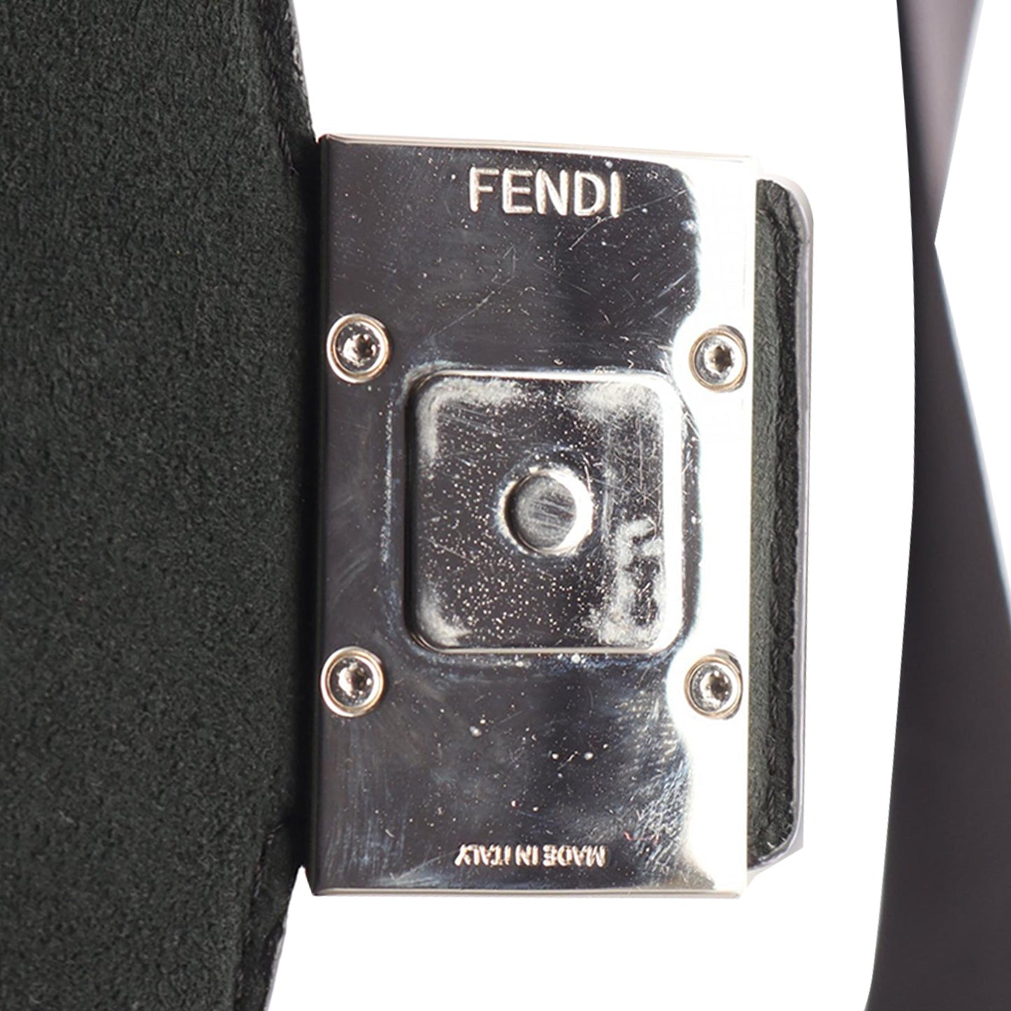 Fendi Zucca Leather Soft Trunk Baguette Satchel