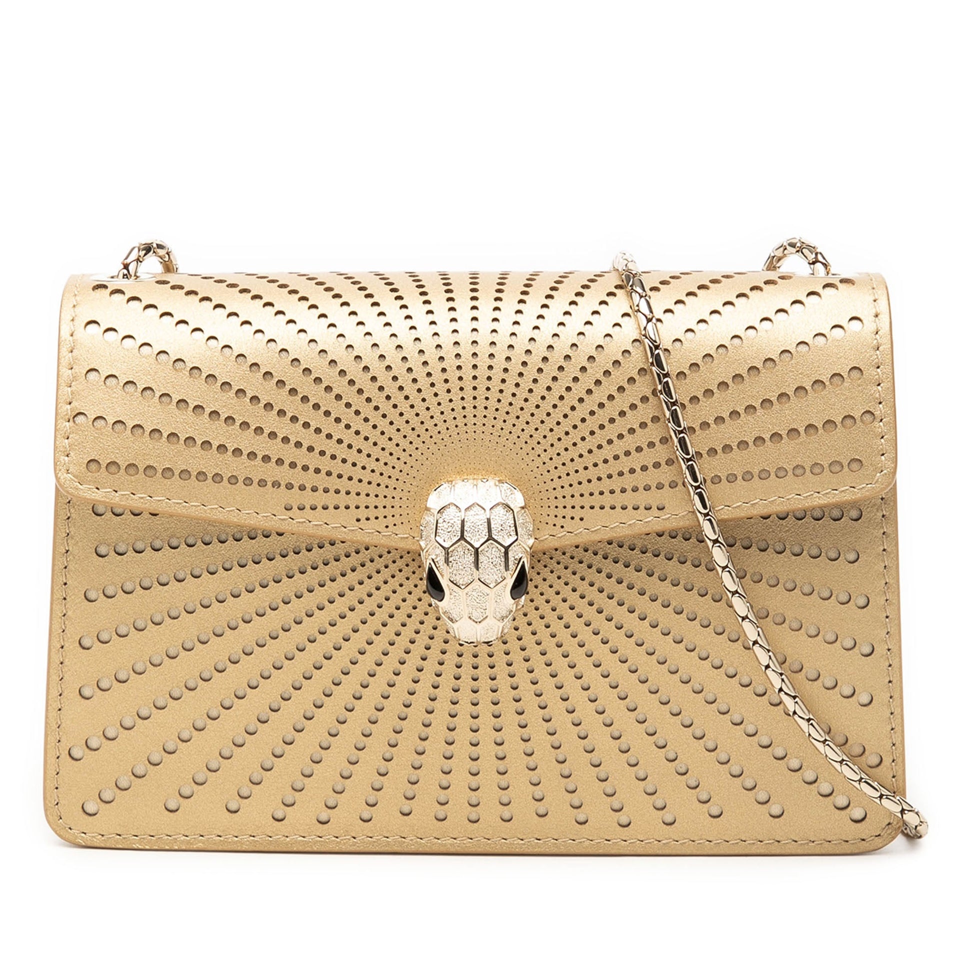 Bvlgari Mini Laser Cut Calfskin Serpenti Forever Diamond Blast Sunshine Crossbody