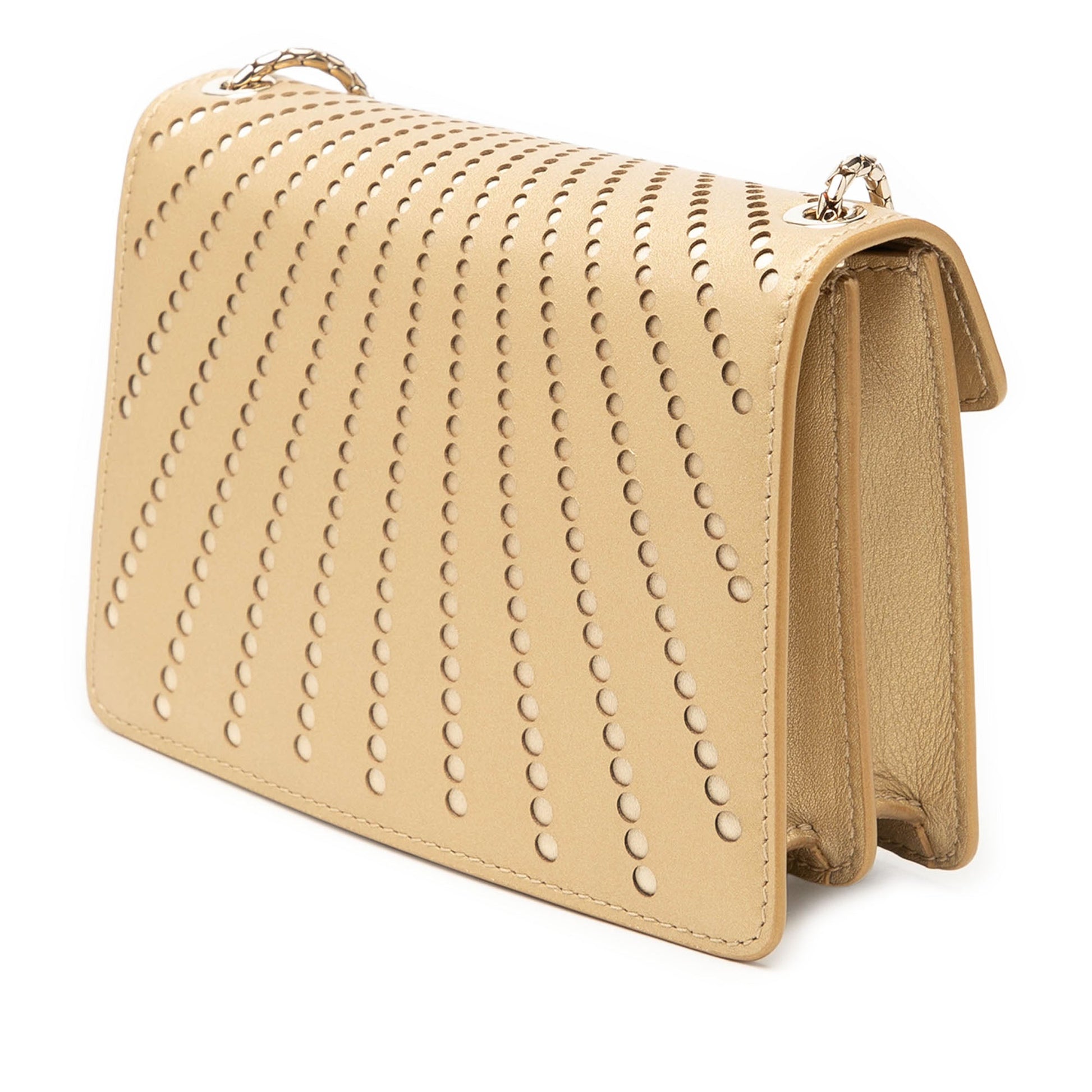 Bvlgari Mini Laser Cut Calfskin Serpenti Forever Diamond Blast Sunshine Crossbody