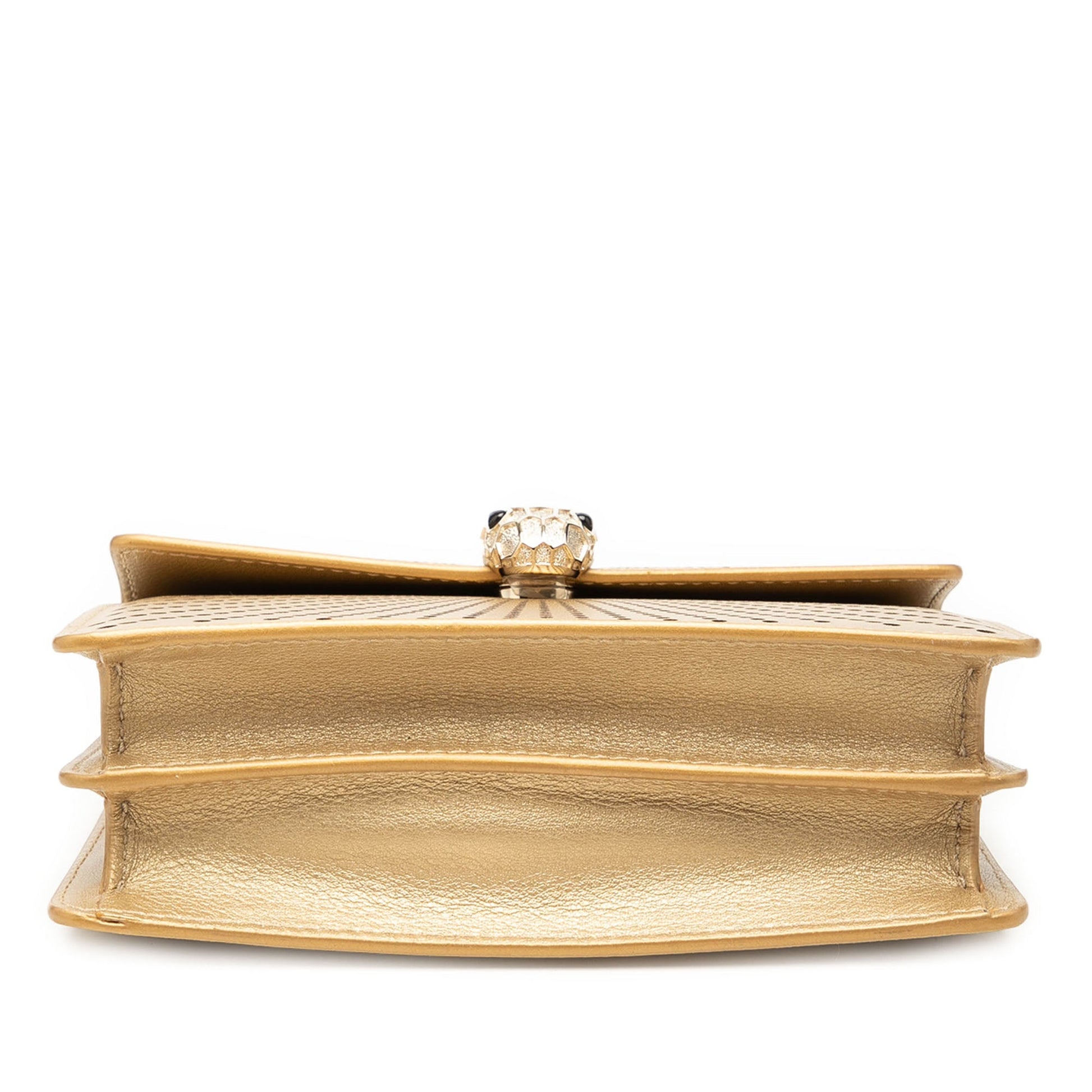 Bvlgari Mini Laser Cut Calfskin Serpenti Forever Diamond Blast Sunshine Crossbody