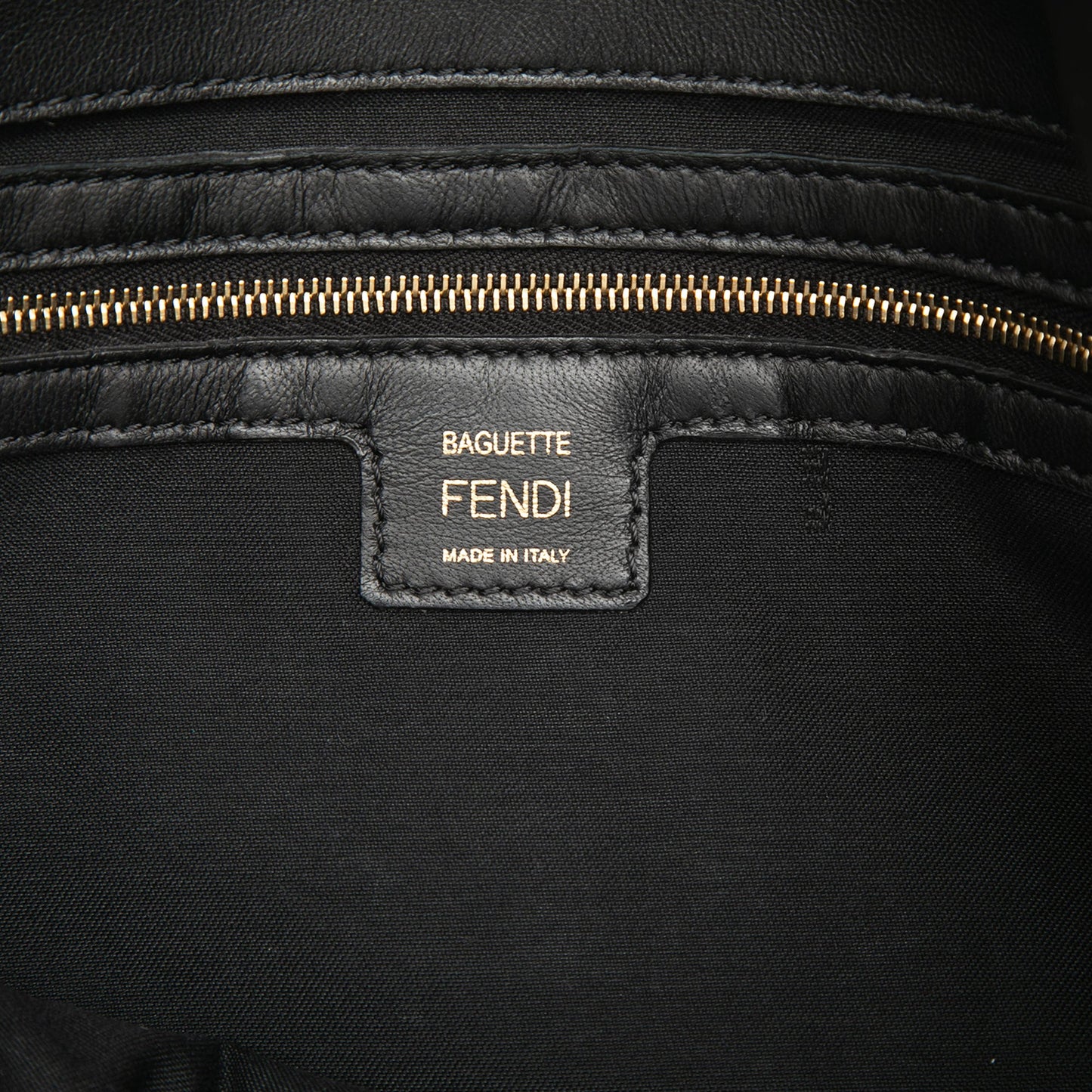 Fendi Large Zucca Embossed Leather Baguette Satchel