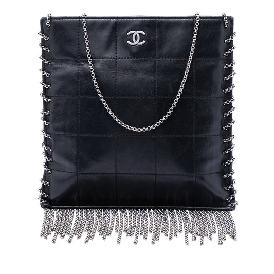 Chanel CC Choco Bar Lambskin Chain Fringe Crossbody