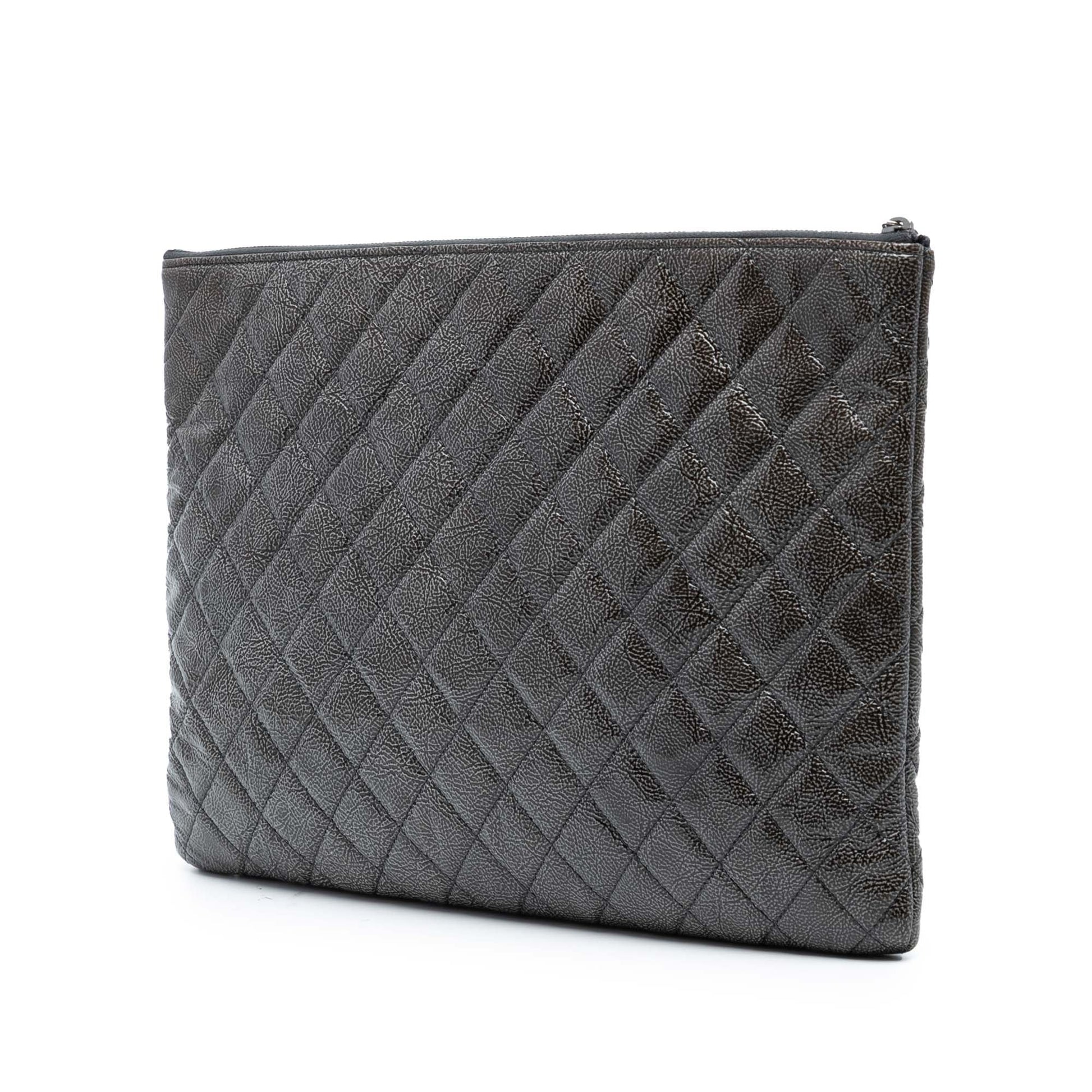 Chanel Large Crinkled Patent O Case Clutch