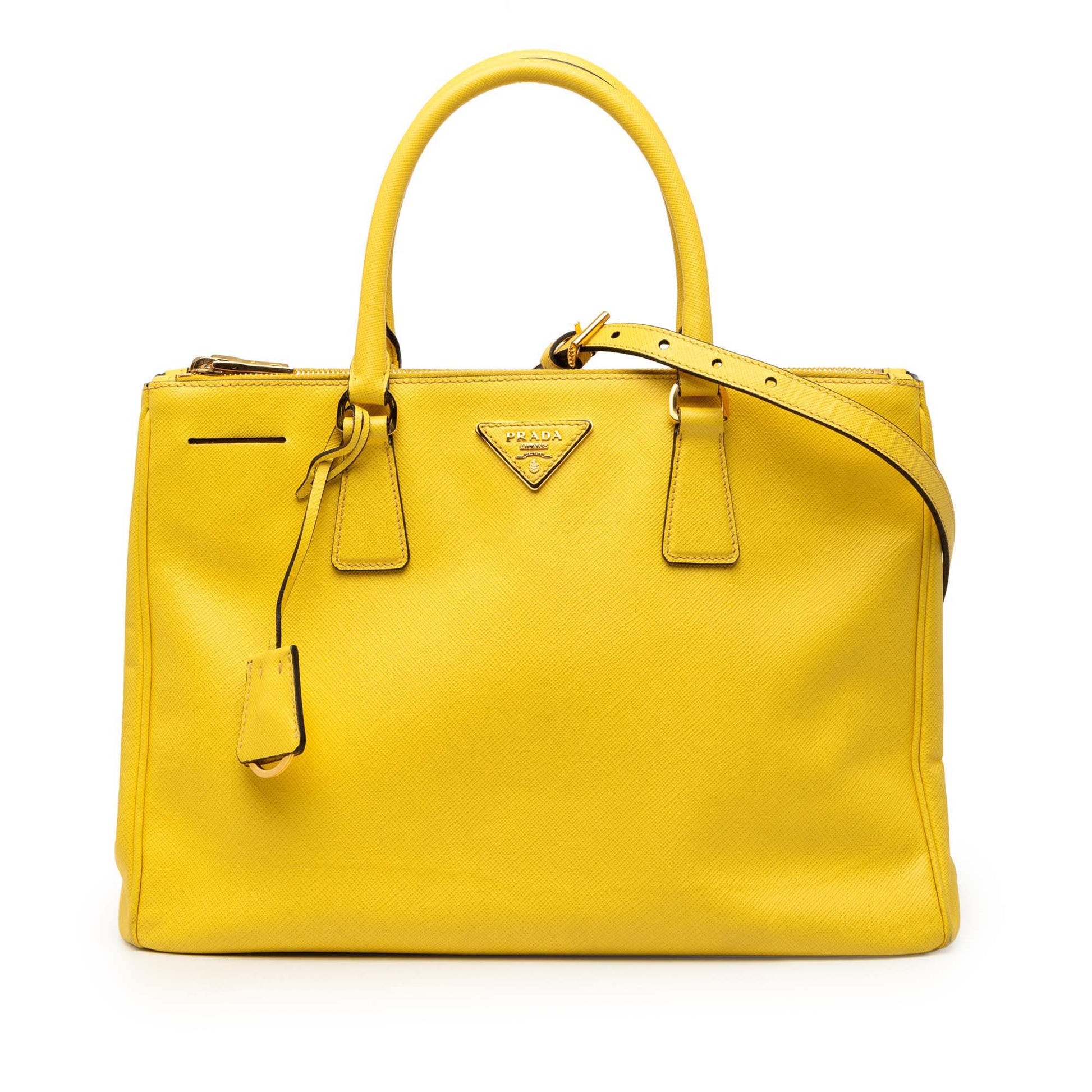 Prada Medium Saffiano Lux Galleria Double Zip Satchel
