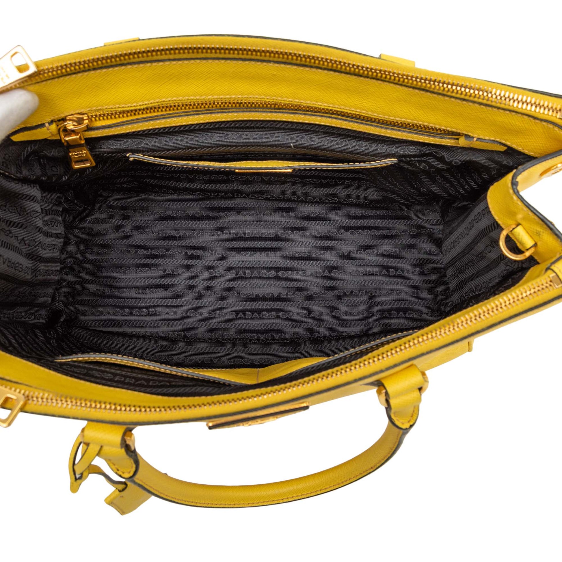 Prada Medium Saffiano Lux Galleria Double Zip Satchel