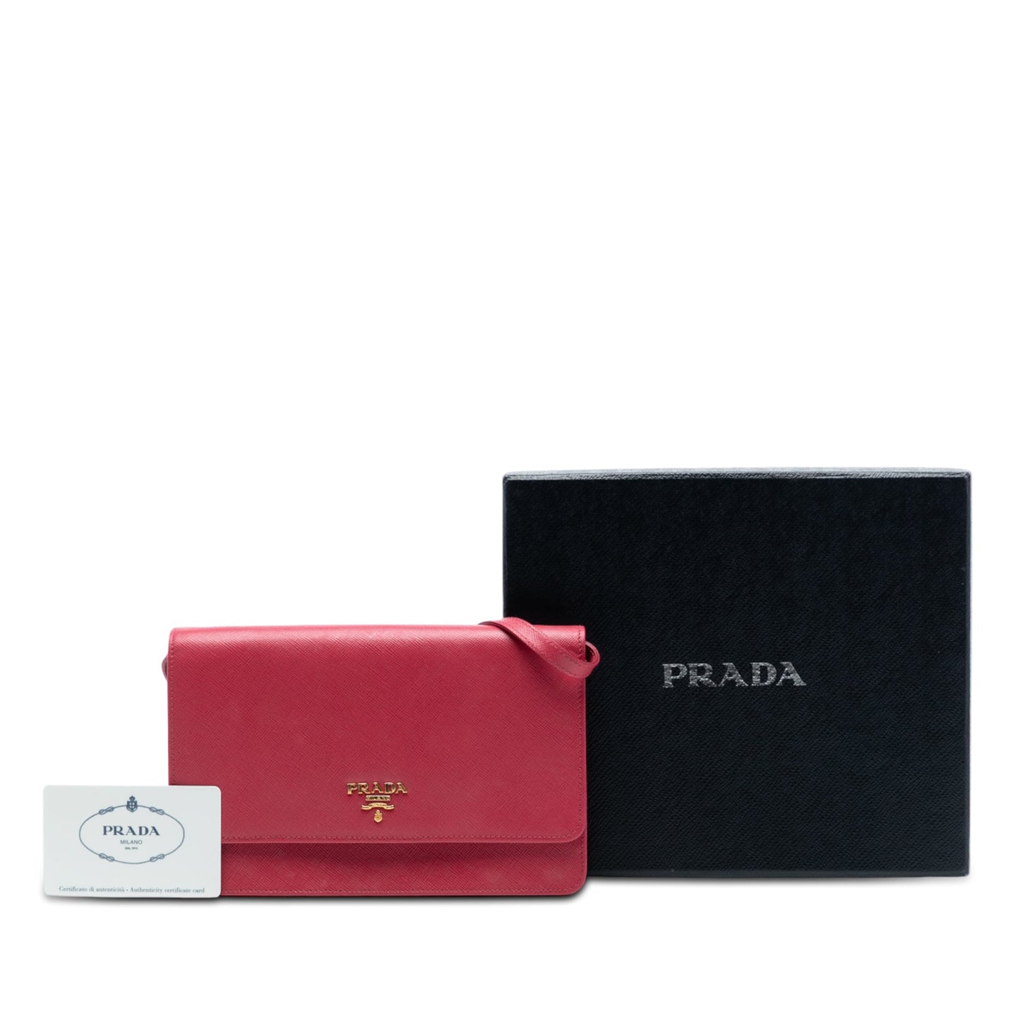 Prada Saffiano Wallet on Strap