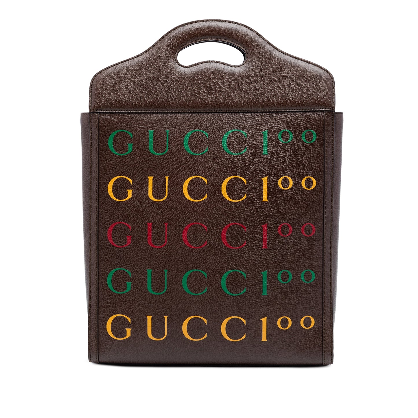 Gucci 100th Anniversary Textured Calfskin Logo Convertible Tote