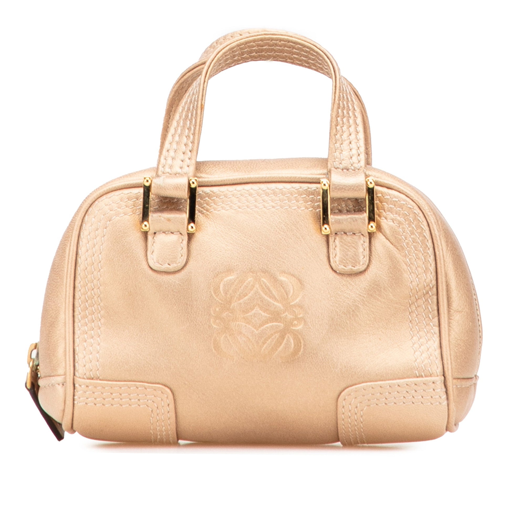 LOEWE Micro Metallic Leather Amazona Satchel