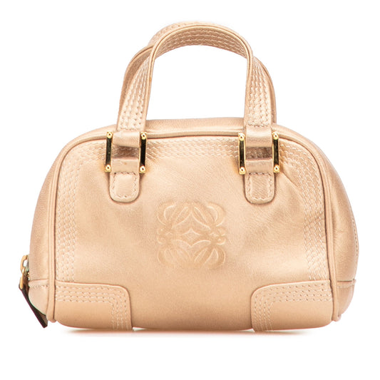 LOEWE Micro Metallic Leather Amazona Satchel