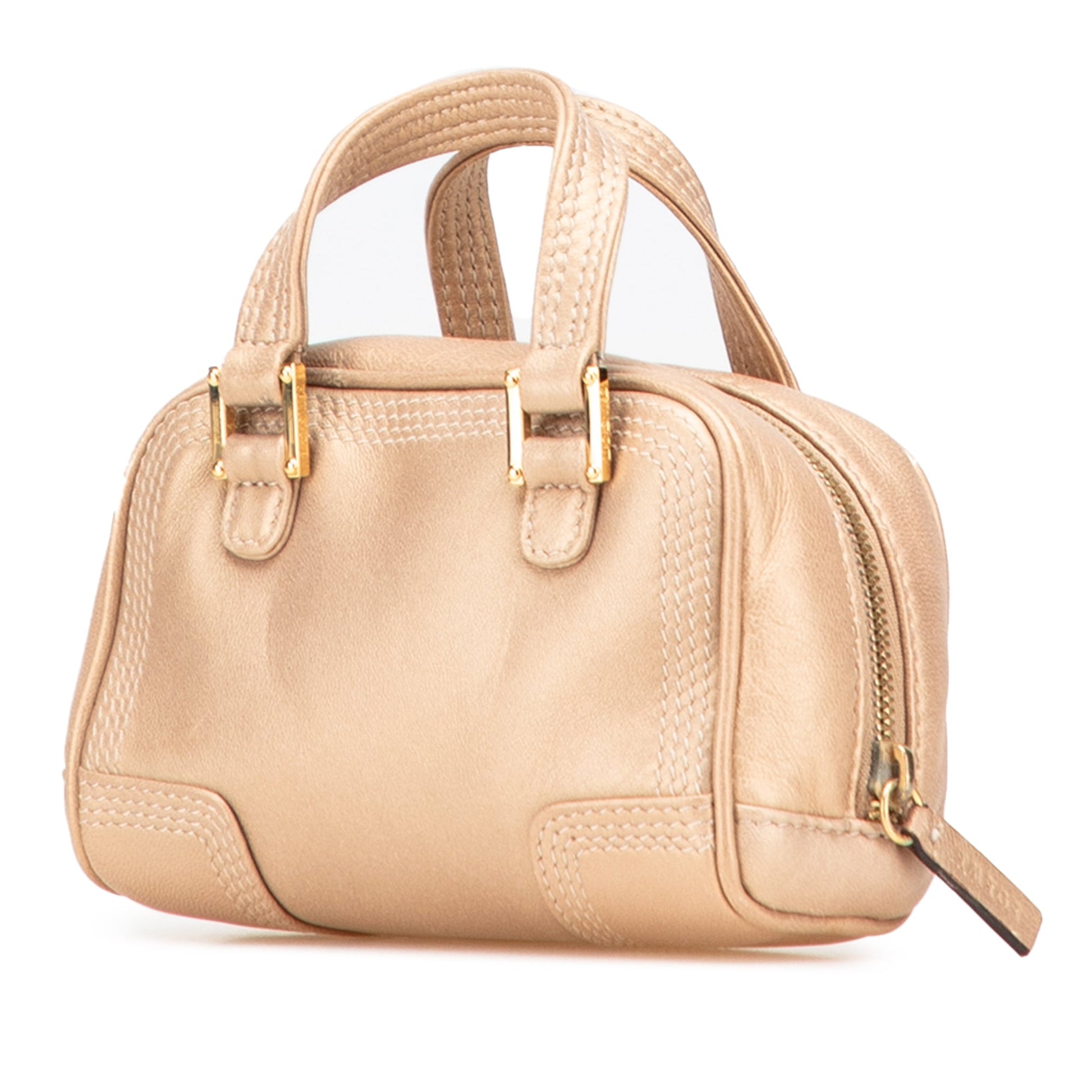 LOEWE Micro Metallic Leather Amazona Satchel