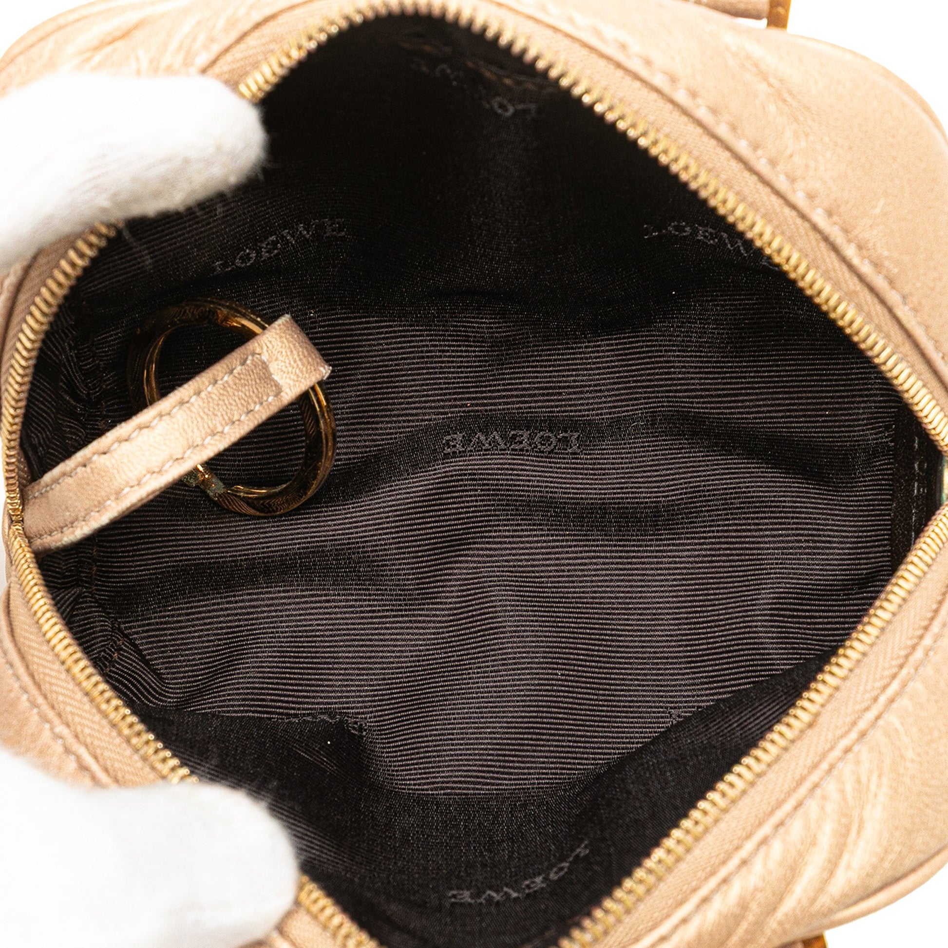 LOEWE Micro Metallic Leather Amazona Satchel
