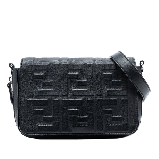 Fendi Mini Zucca Embossed Nappa Expandable Flap Crossbody