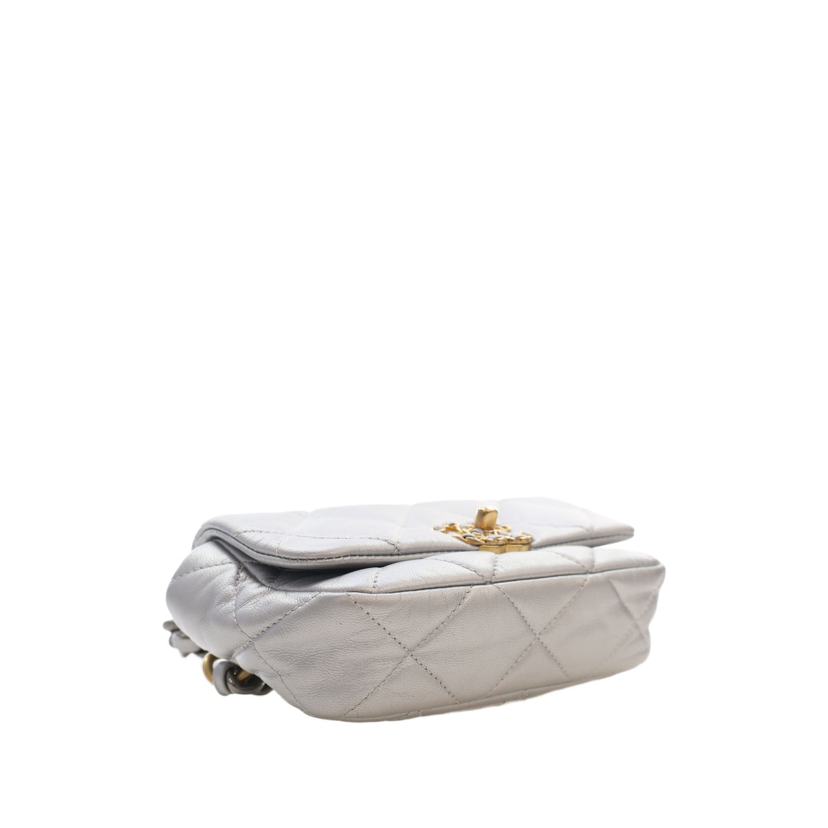 Chanel Metallic Lambskin 19 Belt Bag — Silver