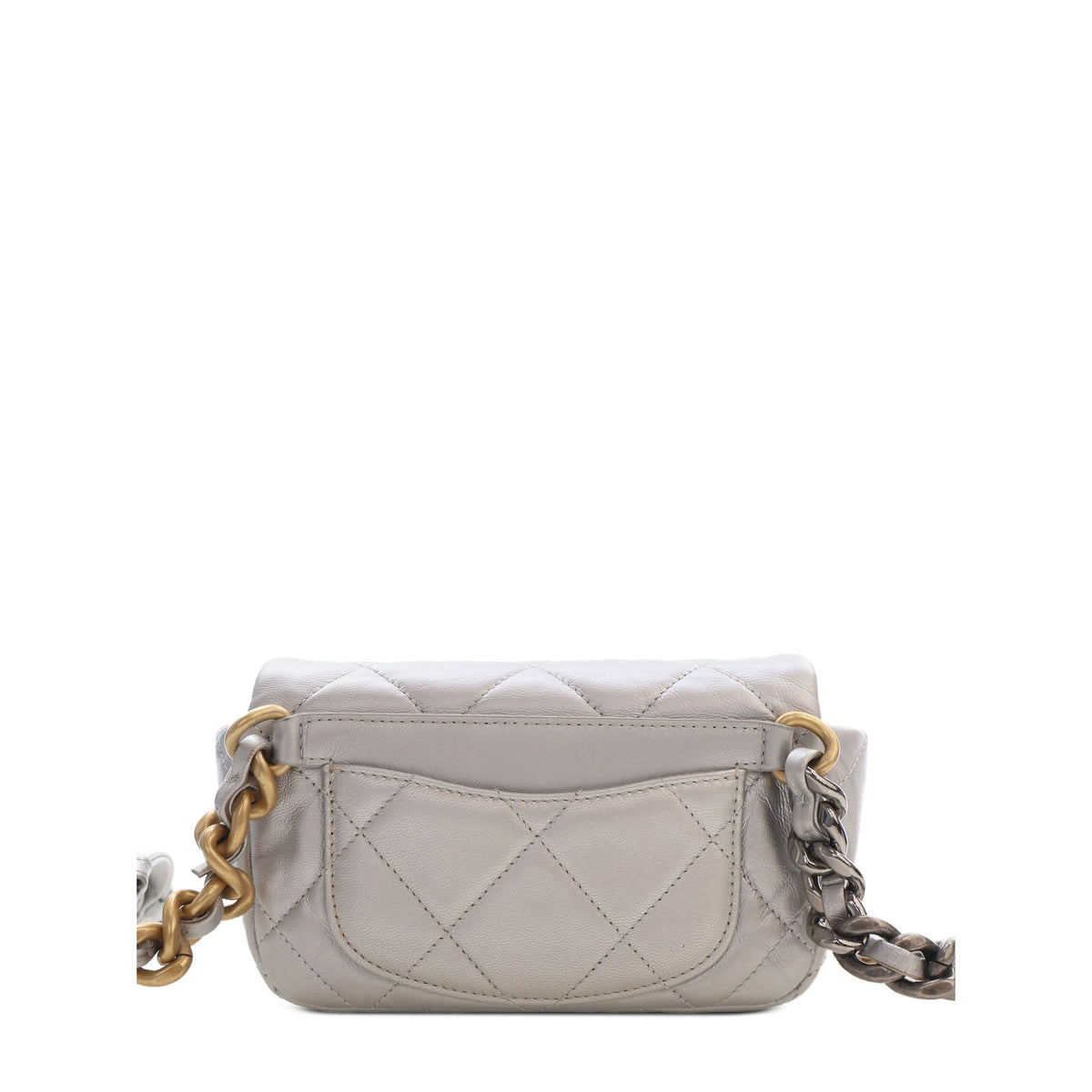 Chanel Metallic Lambskin 19 Belt Bag — Silver