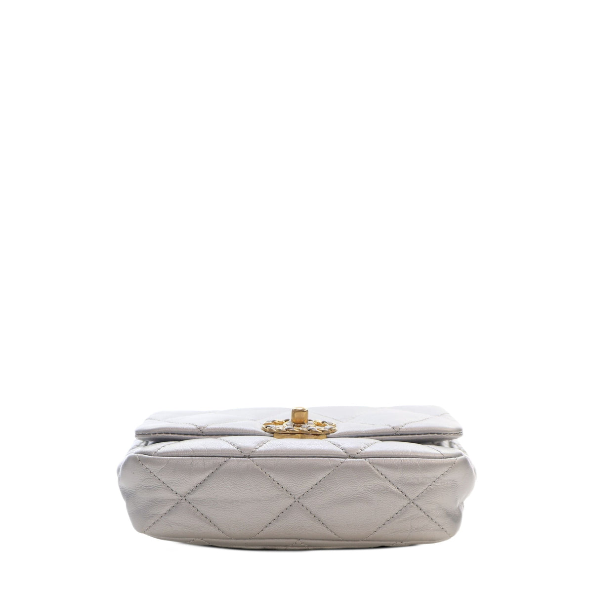 Chanel Metallic Lambskin 19 Belt Bag — Silver
